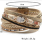 Boho Leather Wrap Bracelet With Magnetic Clasp