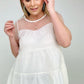 White Birch Short Sleeve Solid Swiss Dot Mesh Knit Top