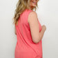 Zenana Solid Round Neck Sleeveless Side Slit Top