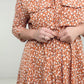 Easel Floral Printed Button Down Shirt Dress