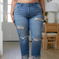 Belinda High Rise Distressed Straight Jeans