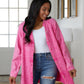 Corey Button Up Top in Fuchsia