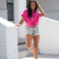 Working on Me Top in Hot Pink