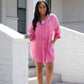 Corey Button Up Top in Fuchsia