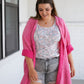 Corey Button Up Top in Fuchsia