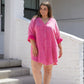 Corey Button Up Top in Fuchsia