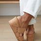 Walk Away Wedge Sandal in Rose Gold