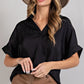 Ee:some V-Neck Short Sleeve Blouse Top