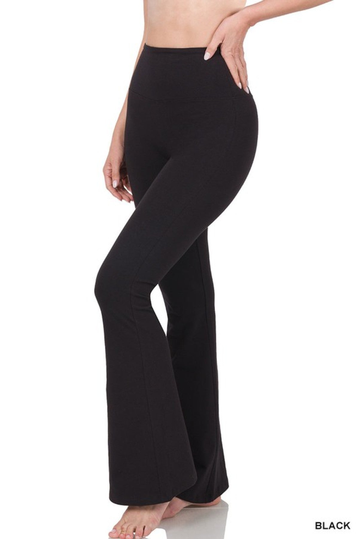 Zenana Solid High Waist Yoga Flare Pants