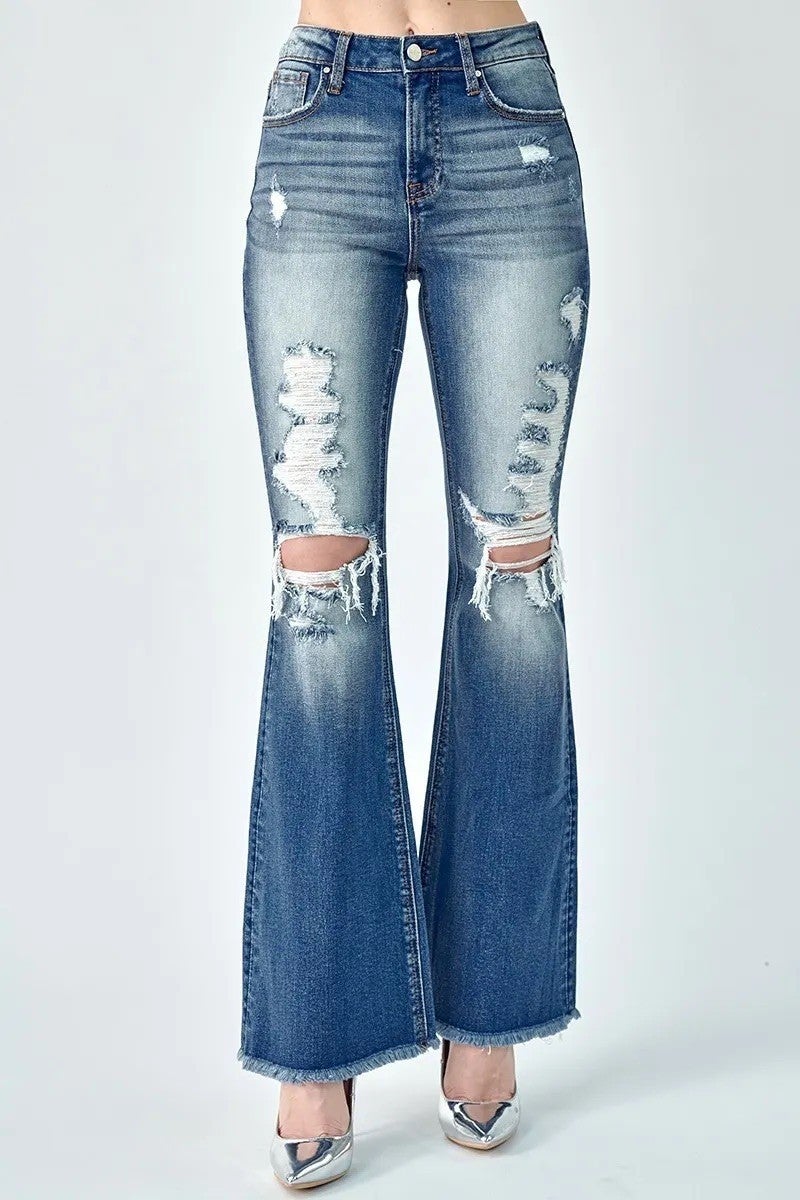 RISEN High Rise Distressed Jeans