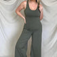 FawnFit Wide Leg Sleeveless Jumpsuit With Built-In Bra