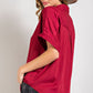 Ee:some V-Neck Short Sleeve Blouse Top