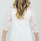 Zenana Plus Lace Half Sleeve Round Neck & Round Hem Top