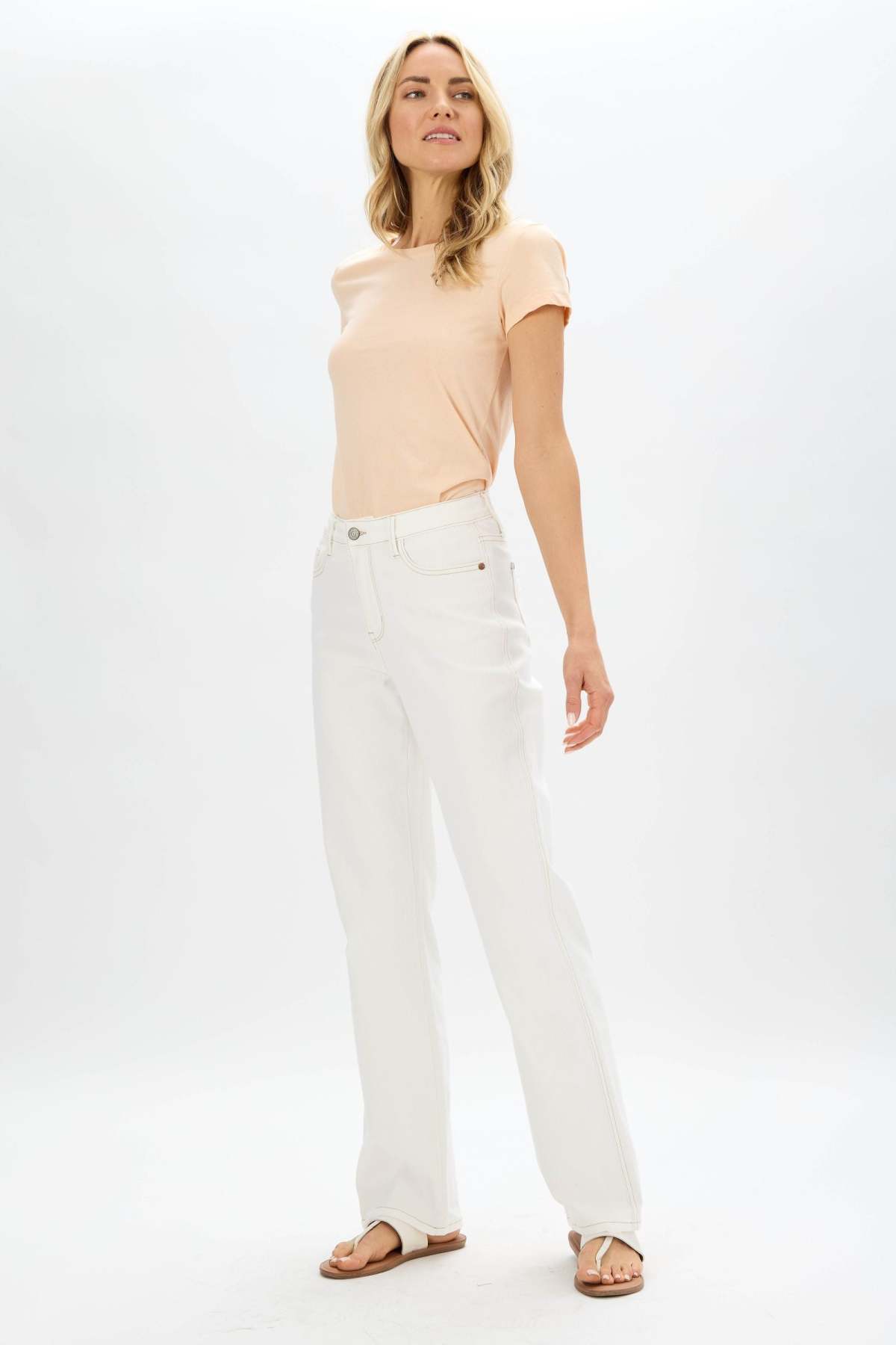 Judy Blue High Waist Mild Destroy Straight Leg Jeans