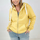 Zenana Solid Zipper Up Hoodie