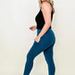 Zenana Cotton Wide Waistband Pocket Leggings