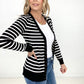 Zenana Striped Snap Button Cardigan