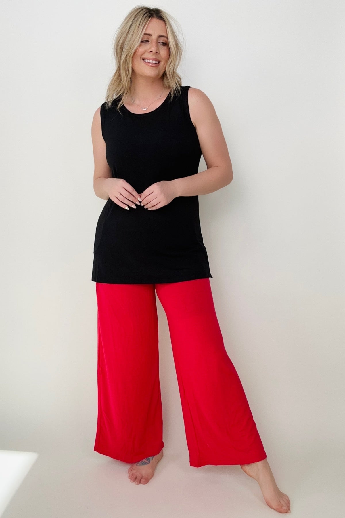 Zenana Smocked Waistband Wide Leg Pants