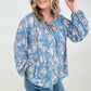 BiBi Floral Woven York Tied Neck Long Sleeve Top
