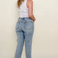 Judy Blue Mid-Rise Side Slit Detail Crop Straight Jeans