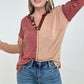BiBi Mir Sweater Color Block Button With Out Stitching Detailed Top