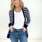 Zenana Striped Snap Button Cardigan