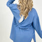 Easel "Twisted Tunic" Solid Button Down Tunic Shirt