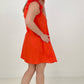 Cozy Co Refreshing V-Neck Button Down Mini Dress with Ruffle Sleeves
