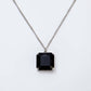 Melania Clara Square Crystal Pendant Necklace