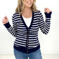 Zenana Striped Snap Button Cardigan