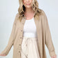 Easel "Twisted Tunic" Solid Button Down Tunic Shirt