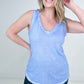Zenana Washed Raw Edge V-Neck Tank Top