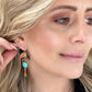 Star Crescent Turquoise Dangle Earrings