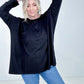 Zenana Luxe Rayon Oversized Round Neck Front Pocket Top