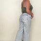 Bayeas High Rise Raw Hem Wide Leg Cropped Jeans