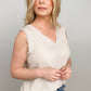 Zenana Linen Pre-Washed Frayed Edge V-Neck Sleeveless Top