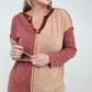 BiBi Mir Sweater Color Block Button With Out Stitching Detailed Top
