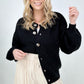 Zenana "Perfectly Poised" Solid Balloon Sleeve Button Front Cardigan