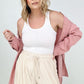Easel "Twisted Tunic" Solid Button Down Tunic Shirt