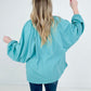 Split V Neck Dolman Sleeve Top