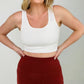 "Alex" White Birch Sleeveless Ribbed Knit Bralette