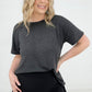 Zenana Melage Baby Waffle Short Sleeve Top
