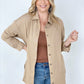 Easel "Twisted Tunic" Solid Button Down Tunic Shirt