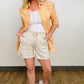 Zenana Linen Frayed Hem Drawstring Shorts With Pockets