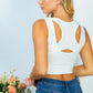"Alex" White Birch Sleeveless Ribbed Knit Bralette