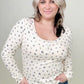 FawnFit Ditsy Floral Henley Long Sleeve Top