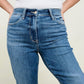Judy Blue High Waist Fray Slit Release Hem Straight Jeans