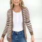 Zenana Striped Snap Button Cardigan