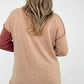 BiBi Mir Sweater Color Block Button With Out Stitching Detailed Top
