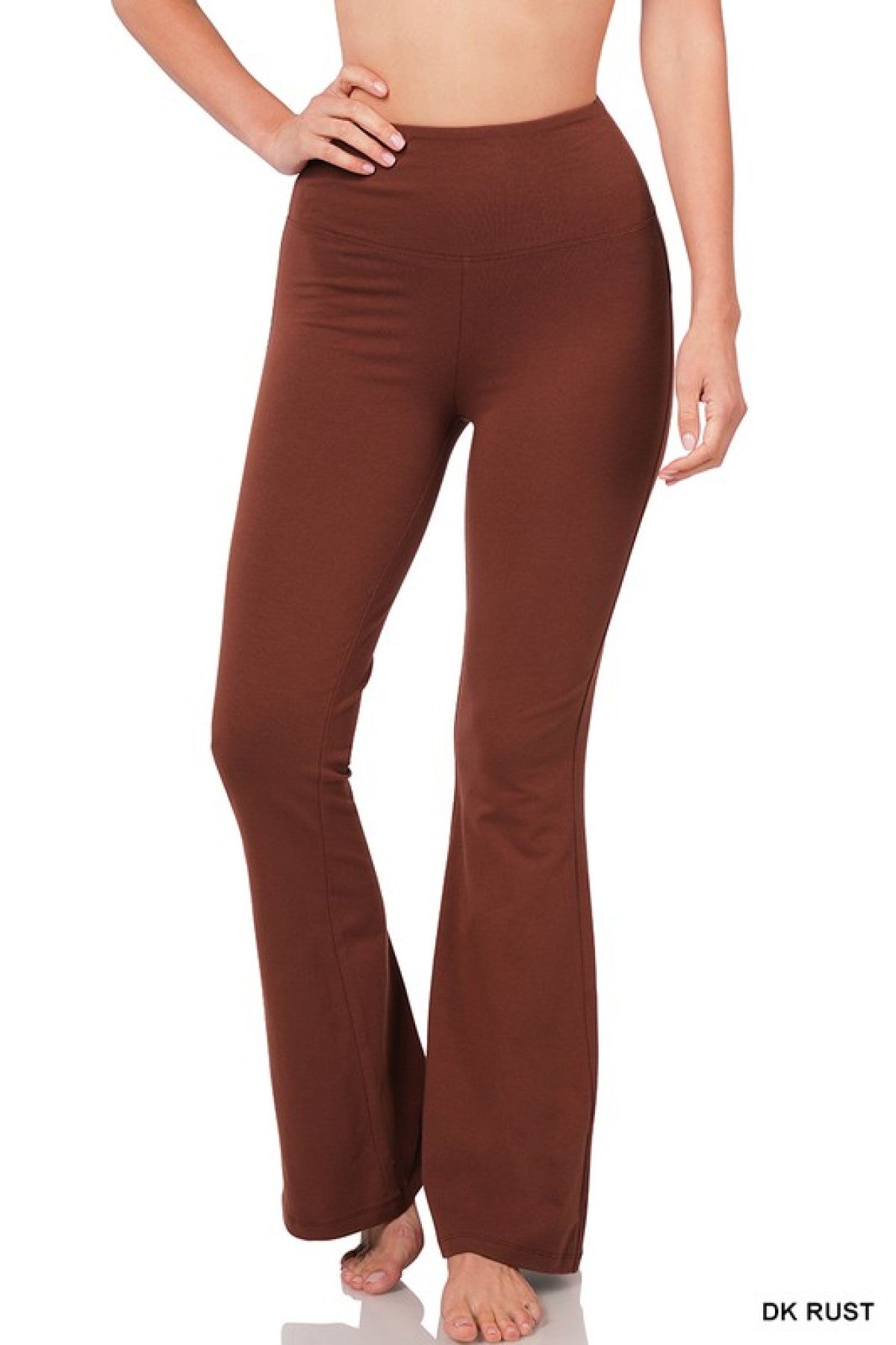 Zenana Solid High Waist Yoga Flare Pants